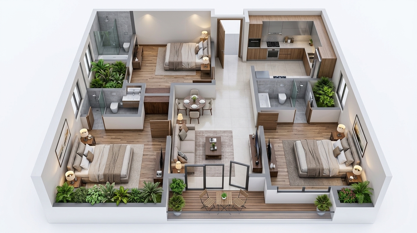 3 Bedroom floor plan